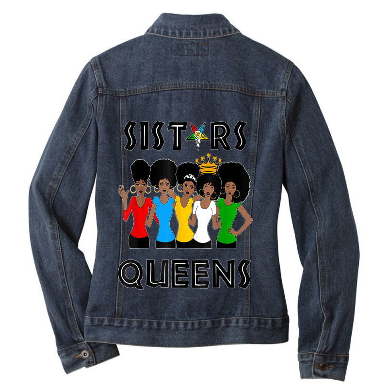 15.oes Fatal Sistars Queens Ladies Eastern Star Mother's Day Ladies Denim Jacket by LisaMarieRangel | Artistshot