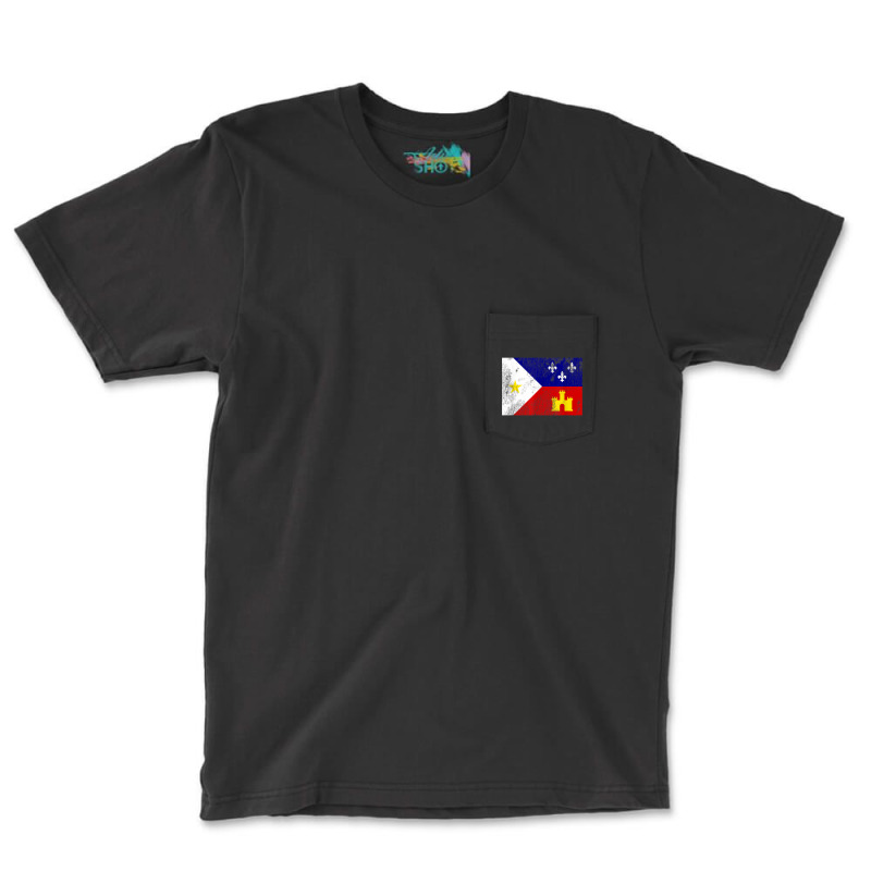 Acadiana Flag Louisiana Cajun Country Arts Characters Pocket T-shirt | Artistshot