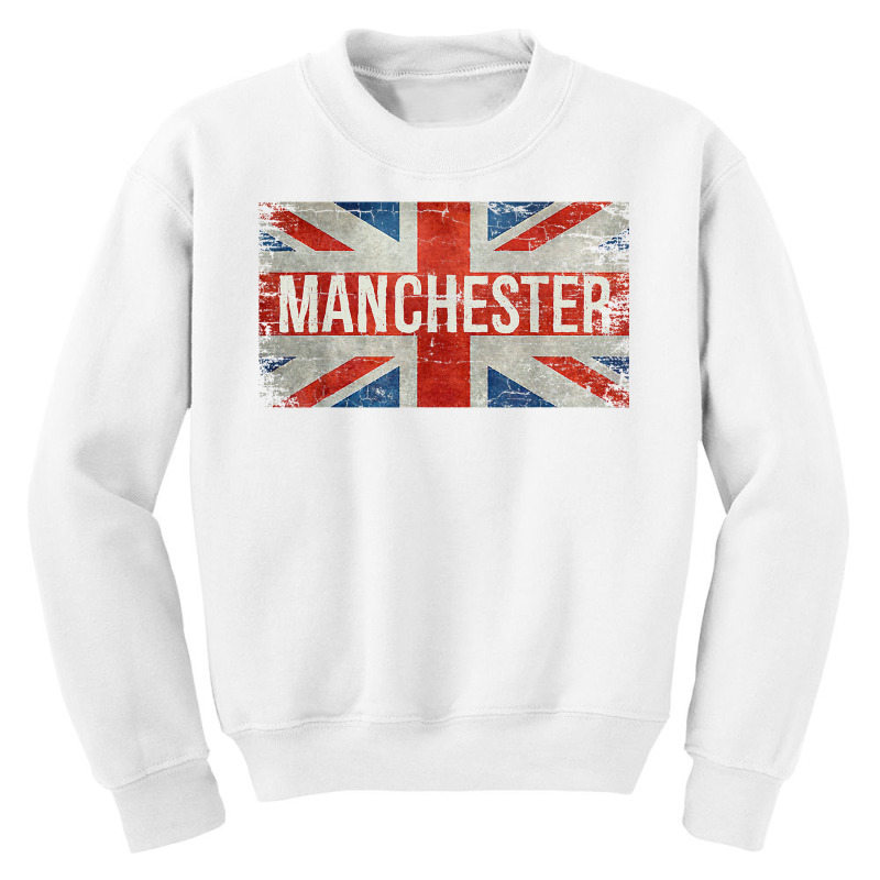 Manchester England United Kingdom British Flag Vintage T Shirt Youth Sweatshirt | Artistshot