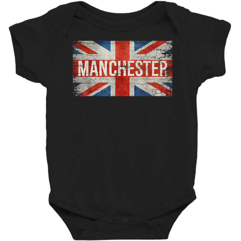 Manchester England United Kingdom British Flag Vintage T Shirt Baby Bodysuit | Artistshot