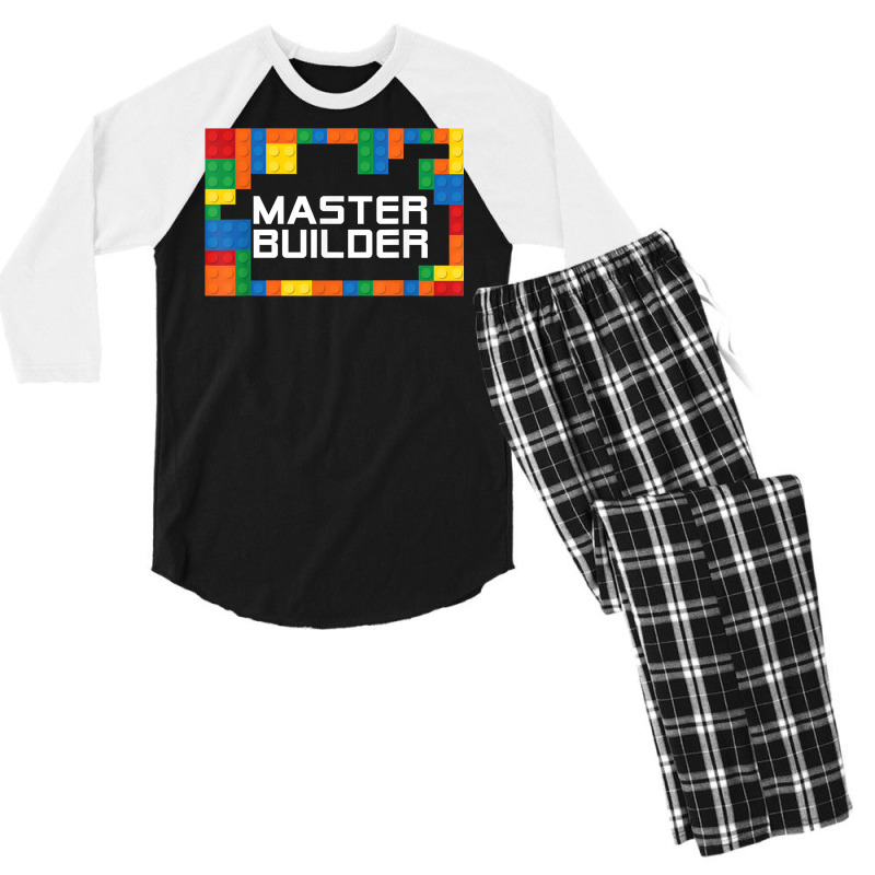 Master Builder Engineer Big Building Blocks Build Children T Shirt Men's 3/4 Sleeve Pajama Set | Artistshot