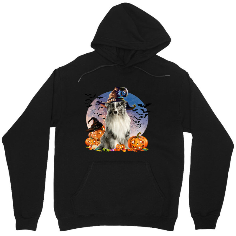 Dog Halloween Shetland Sheepdog Jack O Lantern Pumpkin Moon 57 Unisex Hoodie | Artistshot