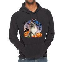 Dog Halloween Shetland Sheepdog Jack O Lantern Pumpkin Moon 57 Vintage Hoodie | Artistshot