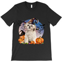 Dog Halloween Shih Tzu Jack O Lantern Pumpkin Moon 52 T-shirt | Artistshot