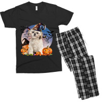 Dog Halloween Shih Tzu Jack O Lantern Pumpkin Moon 52 Men's T-shirt Pajama Set | Artistshot