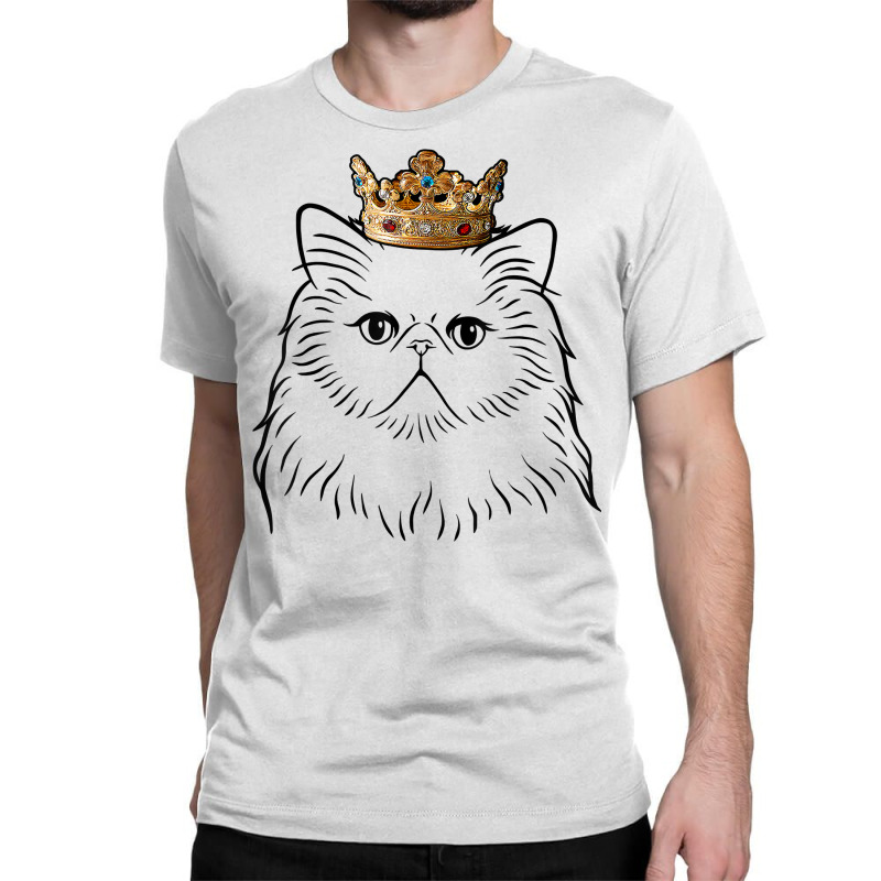 Custom Persian Cat Wearing Crown T Shirt Classic T shirt By Cm