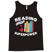 Reading Is My Superpower Design, Book Design, Book Lovers Tank Top | Artistshot