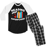 Reading Is My Superpower Design, Book Design, Book Lovers Men's 3/4 Sleeve Pajama Set | Artistshot