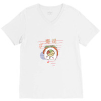 Cute Sushi Vegetables Kawaii 90s Retro Japanese Aesthetic   Fully Vacc V-neck Tee | Artistshot