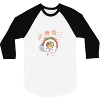 Cute Sushi Vegetables Kawaii 90s Retro Japanese Aesthetic   Fully Vacc 3/4 Sleeve Shirt | Artistshot