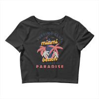 Miami Beach Florida Shirtsurfing Club Miami Beach The Island Of Paradi Crop Top | Artistshot