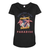 Miami Beach Florida Shirtsurfing Club Miami Beach The Island Of Paradi Maternity Scoop Neck T-shirt | Artistshot