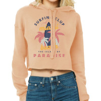 Miami Beach Florida Shirtsurfing Club Miami Beach The Island Of Paradi Cropped Hoodie | Artistshot