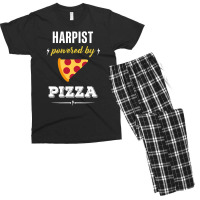 Harpist Powered By Pizza Funny Gift Men's T-shirt Pajama Set | Artistshot