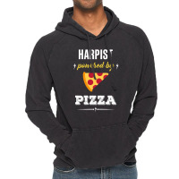 Harpist Powered By Pizza Funny Gift Vintage Hoodie | Artistshot