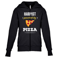 Harpist Powered By Pizza Funny Gift Youth Zipper Hoodie | Artistshot