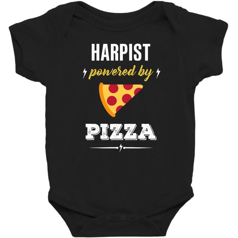 Harpist Powered By Pizza Funny Gift Baby Bodysuit | Artistshot