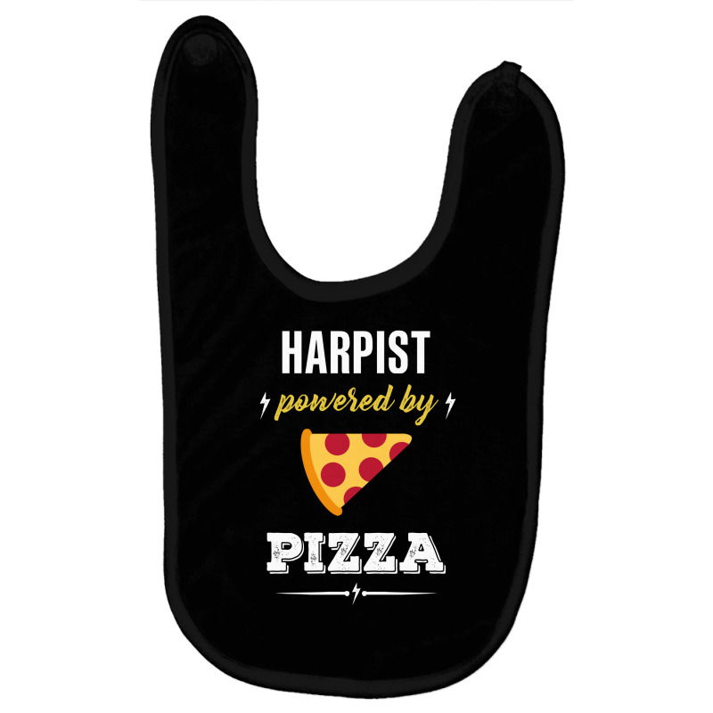 Harpist Powered By Pizza Funny Gift Baby Bibs | Artistshot