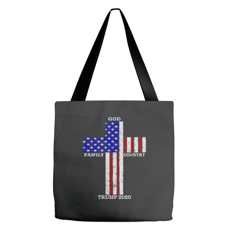 Christian Faith God Family Country Trump 2020 American Flag Funny Gift Tote Bags | Artistshot