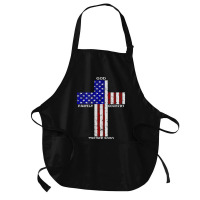 Christian Faith God Family Country Trump 2020 American Flag Funny Gift Medium-length Apron | Artistshot