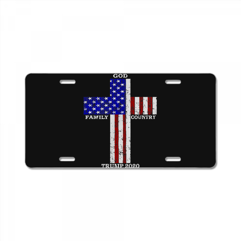 Christian Faith God Family Country Trump 2020 American Flag Funny Gift License Plate | Artistshot