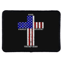 Christian Faith God Family Country Trump 2020 American Flag Funny Gift Rectangle Patch | Artistshot