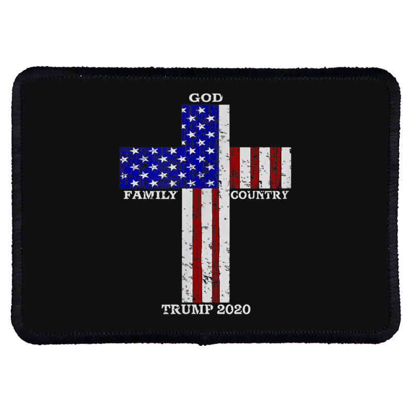 Christian Faith God Family Country Trump 2020 American Flag Funny Gift Rectangle Patch | Artistshot