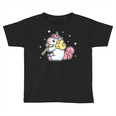 Flute T  Shirt Cute Unicorn Playing Flute   Flute Lover Gift T  Shirt Toddler T-shirt Designed By Minimax