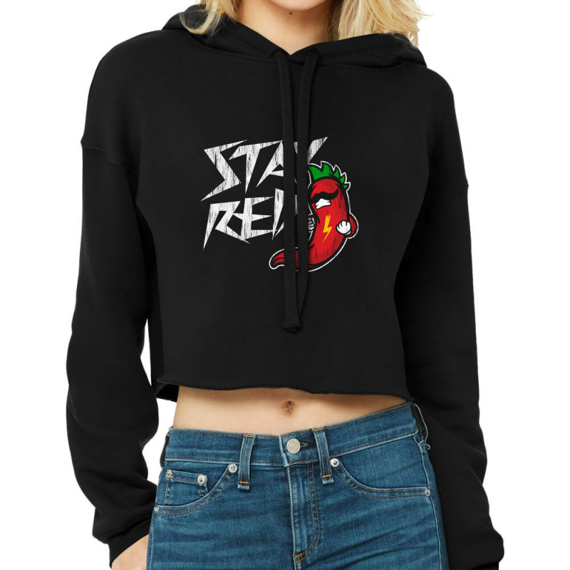 Funny Stay Red Mexican Pun   Fully Vaccinated Still Not A Hugger Cropped Hoodie by loomcnultys | Artistshot