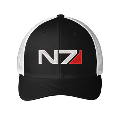 Mass Effect N7 Logo Embroidered Hat Embroidered Mesh Cap Designed By Madhatter
