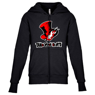 Persona 5   Take Your Heart Youth Zipper Hoodie Designed By Balqis Tees