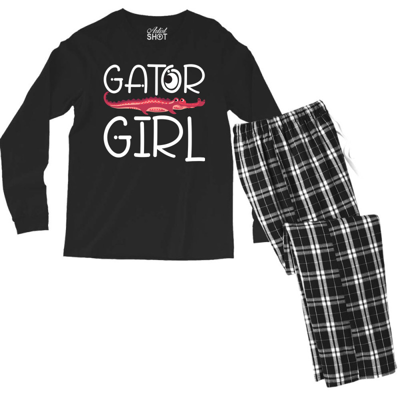 Gator Girl  Alligator Crocodile Zoo Animal Lover Men's Long Sleeve Pajama Set | Artistshot