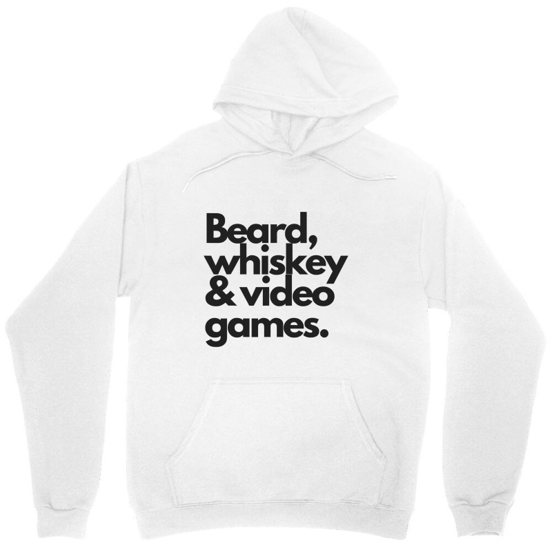 Beard, Whiskey   Video Games  Manly Whiskey Drinker Unisex Hoodie | Artistshot