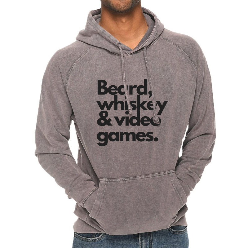 Beard, Whiskey   Video Games  Manly Whiskey Drinker Vintage Hoodie | Artistshot