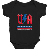 Independence Day Usa Rock N Roll Thunder Lightning Style   Independenc Baby Bodysuit | Artistshot