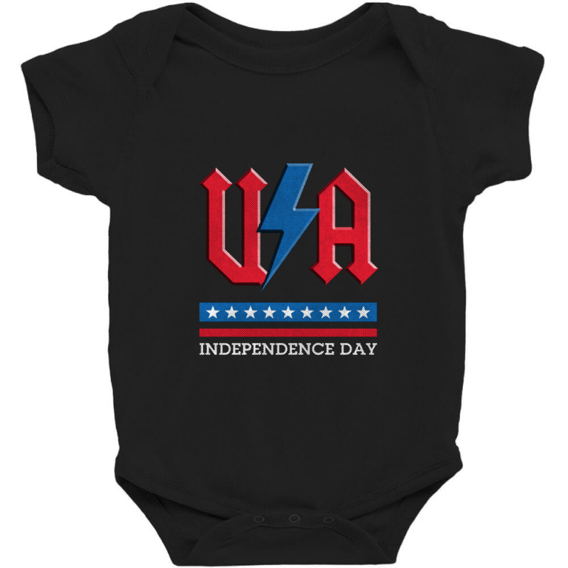 Independence Day Usa Rock N Roll Thunder Lightning Style   Independenc Baby Bodysuit by loomcnultys | Artistshot