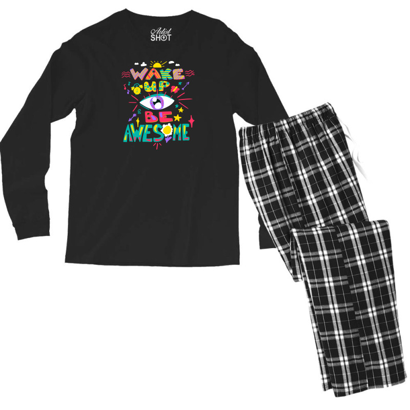 Wake Up Men's Long Sleeve Pajama Set | Artistshot