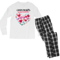 Womens Happy Valentines Day Anesthesia Design For February V Neck T Sh Men's Long Sleeve Pajama Set | Artistshot