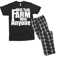 Will Talk Farm With Anyone Animal Farming Garden Tshirt Men's T-shirt Pajama Set | Artistshot