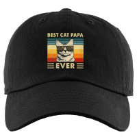 Best Cat Papa Ever  Vintage Retro Cat Dad Father Day Kids Cap | Artistshot