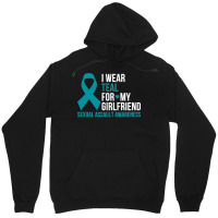 34.i Wear Teal For My Girlfriend Sexual Assault Awareness Month Sweats Unisex Hoodie | Artistshot