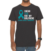 34.i Wear Teal For My Girlfriend Sexual Assault Awareness Month Sweats Vintage T-shirt | Artistshot