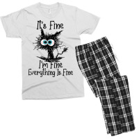 It's Fine I'm Fine Everything Is Fine Funny Cat T Shirt Men's T-shirt Pajama Set | Artistshot