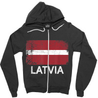 Latvian Flag T Shirt  Vintage Made In Latvia Gift Zipper Hoodie | Artistshot