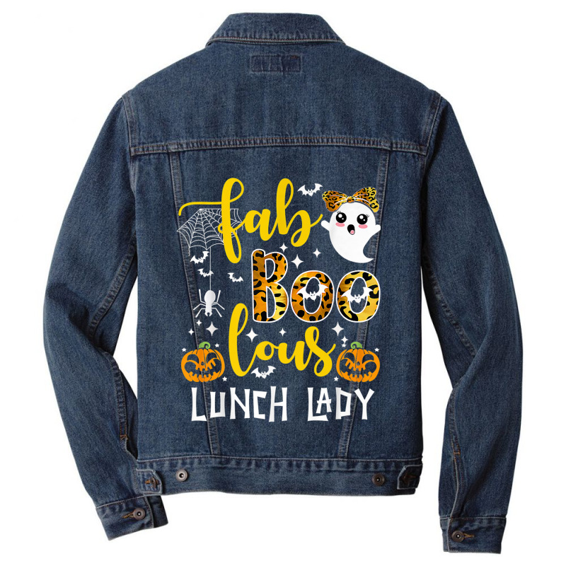 Leopard Fab Boo Lous Lunch Lady Team Teacher Spooky Season Men Denim Jacket by MadisonDesign | Artistshot