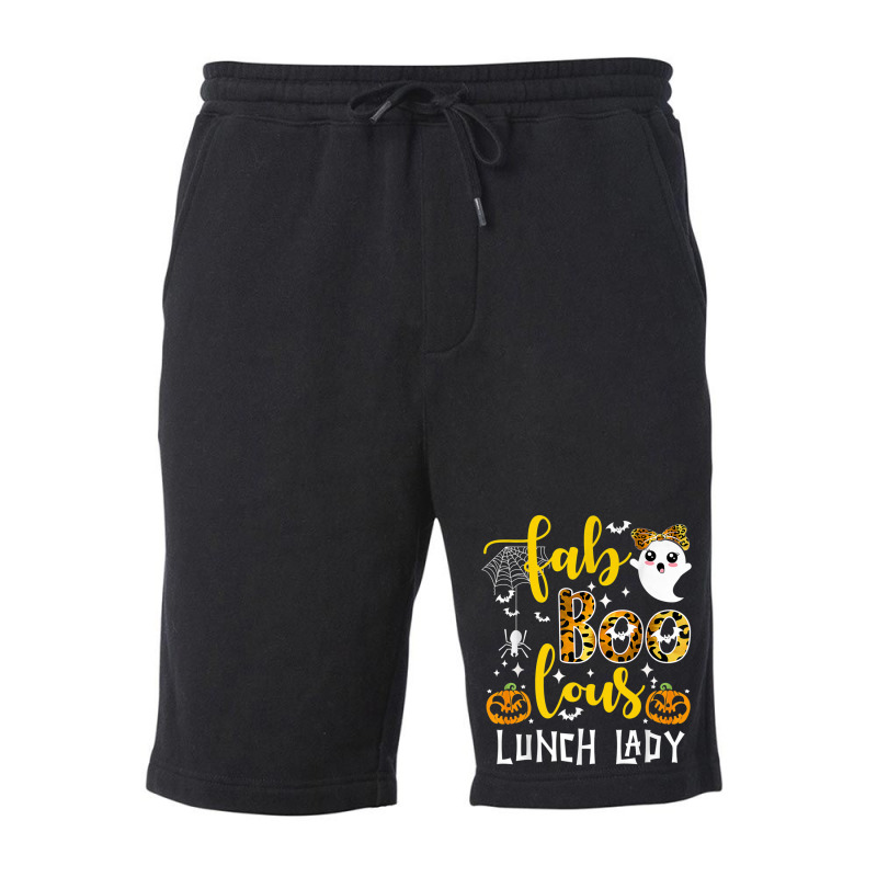 Leopard Fab Boo Lous Lunch Lady Team Teacher Spooky Season Fleece Short by MadisonDesign | Artistshot