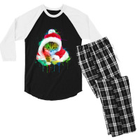 Merry Christmas Cat Men's 3/4 Sleeve Pajama Set | Artistshot