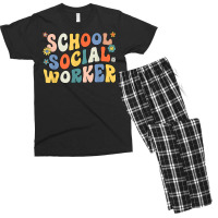 Groovy School Social Worker Coping Skills Back To School T Shirt Men's T-shirt Pajama Set | Artistshot