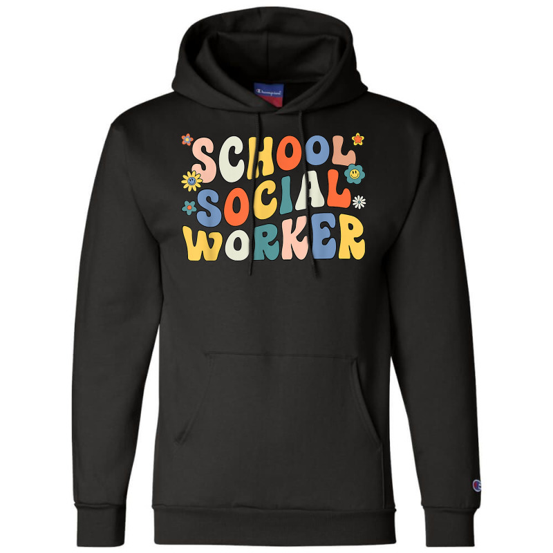 Groovy School Social Worker Coping Skills Back To School T Shirt Champion Hoodie | Artistshot