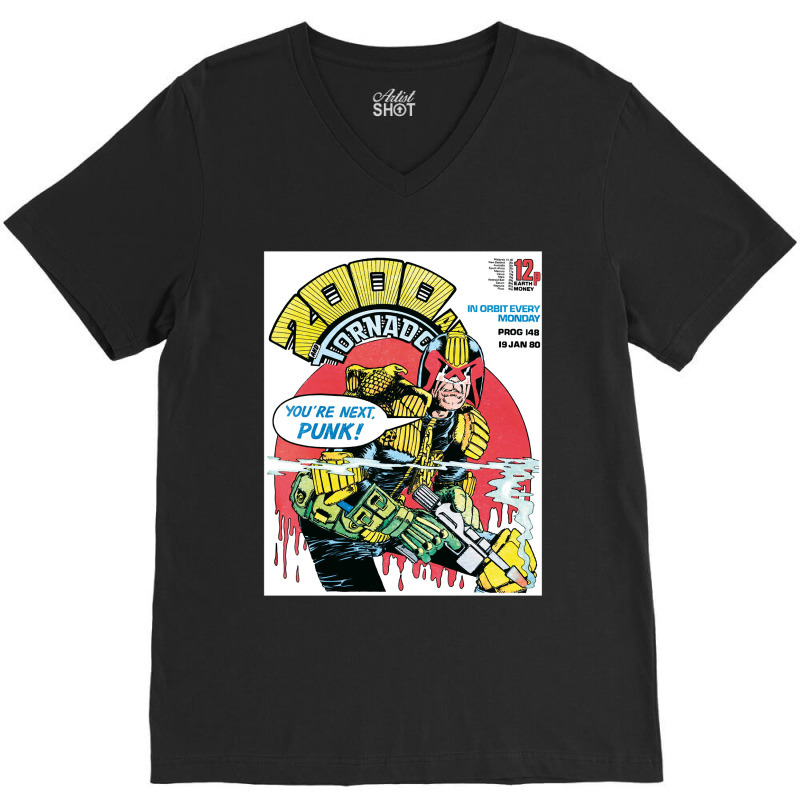 Judge Dredd Dredd Police Mega City Mega City Mega City One Coverpunk M V-neck Tee | Artistshot